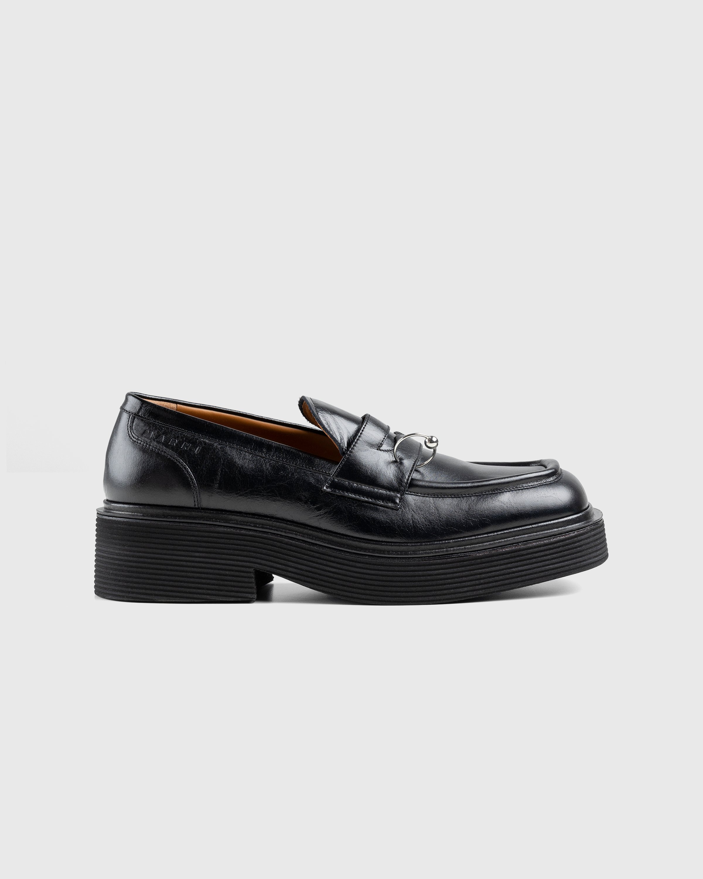 Marni - Shiny Leather Moccasin Black - Footwear - Black - Image 1