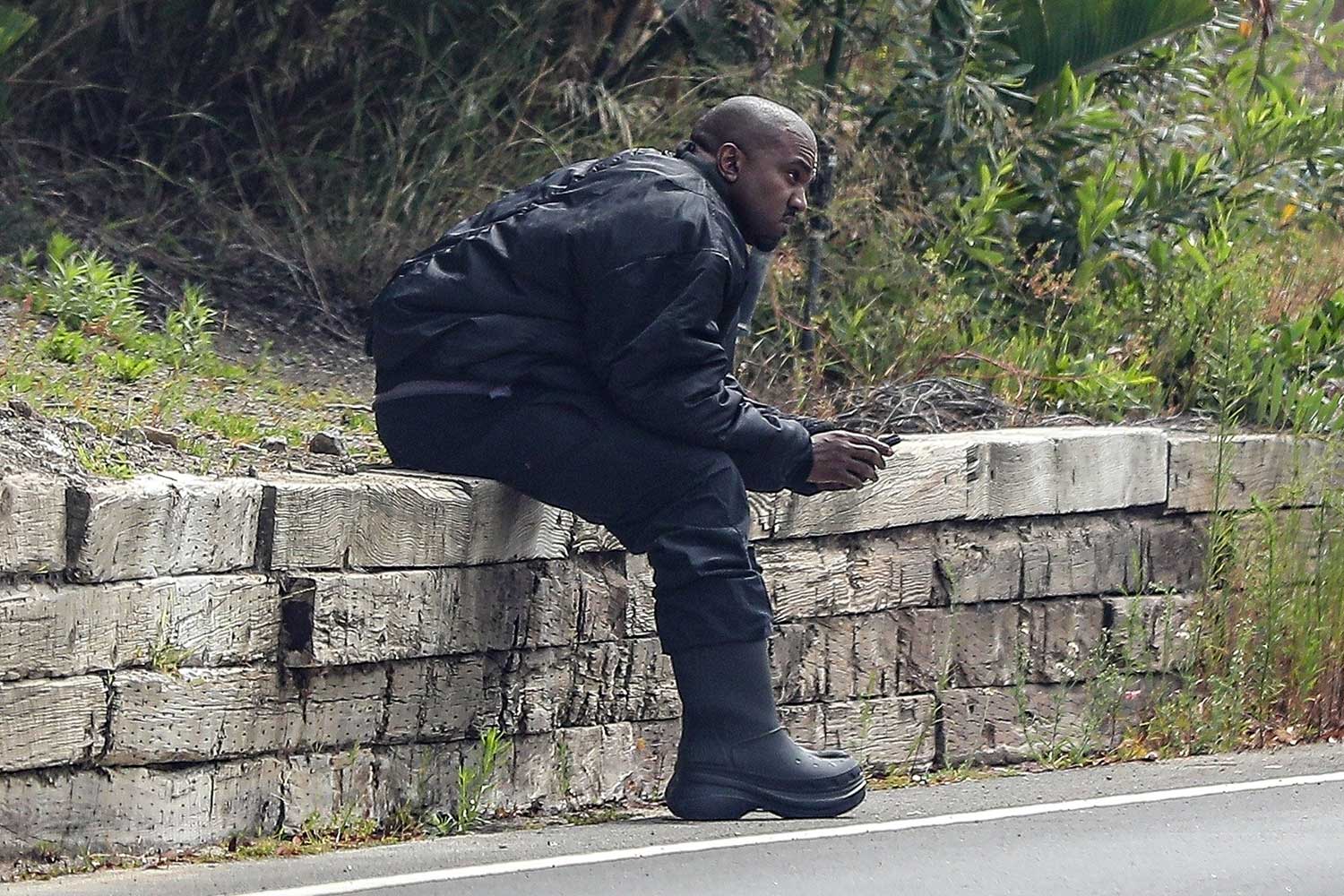 Kanye West Is Spotted Wearing Padded Knee-High Sock Boots - XXL