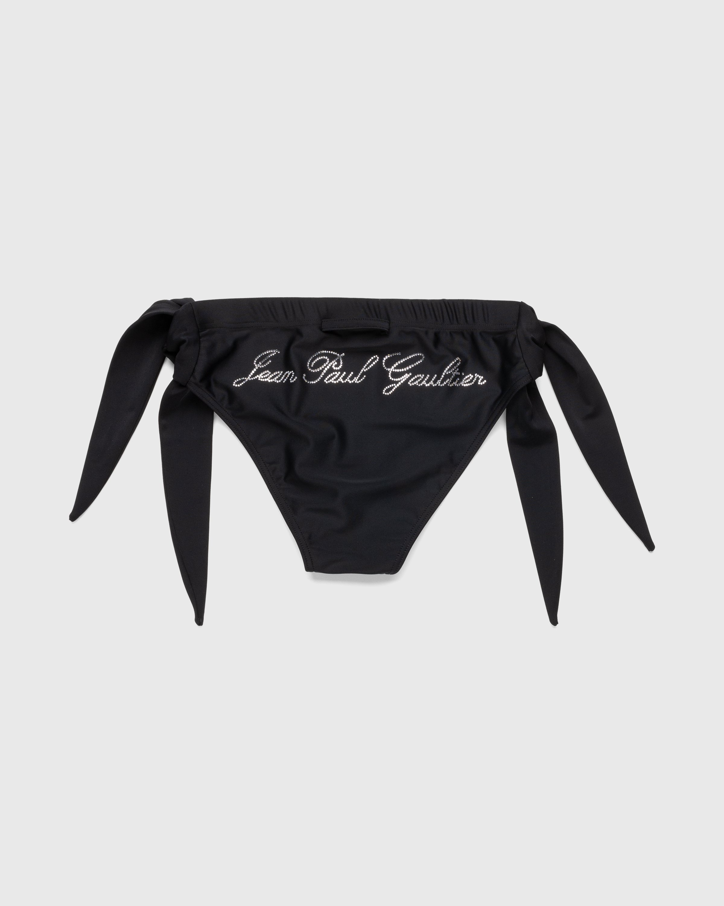 Jean Paul Gaultier - Rhinestone Logo Bikini Bottom Black - Clothing - Black - Image 1