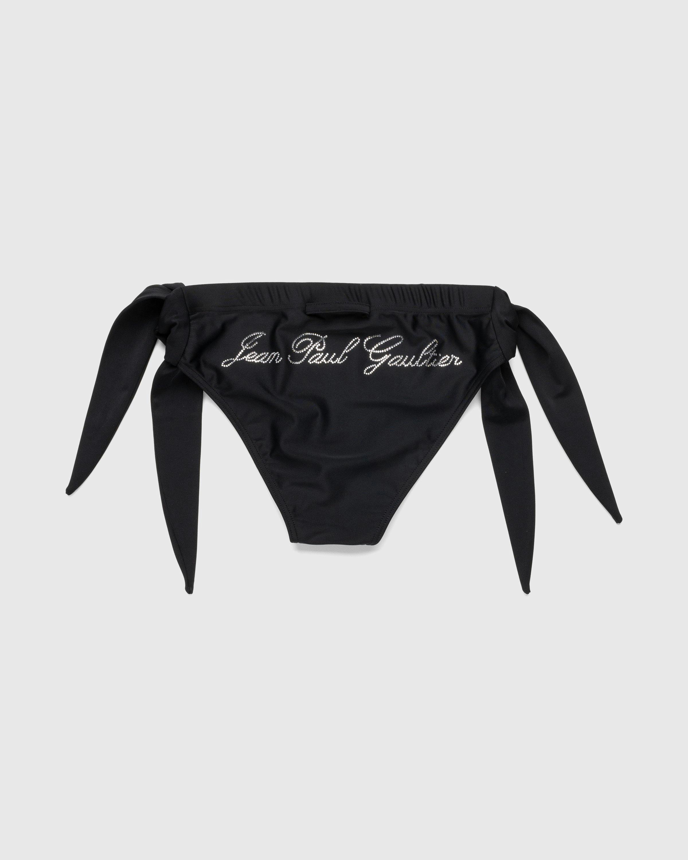 Jean Paul Gaultier - Rhinestone Logo Bikini Bottom Black - Clothing - Black - Image 1