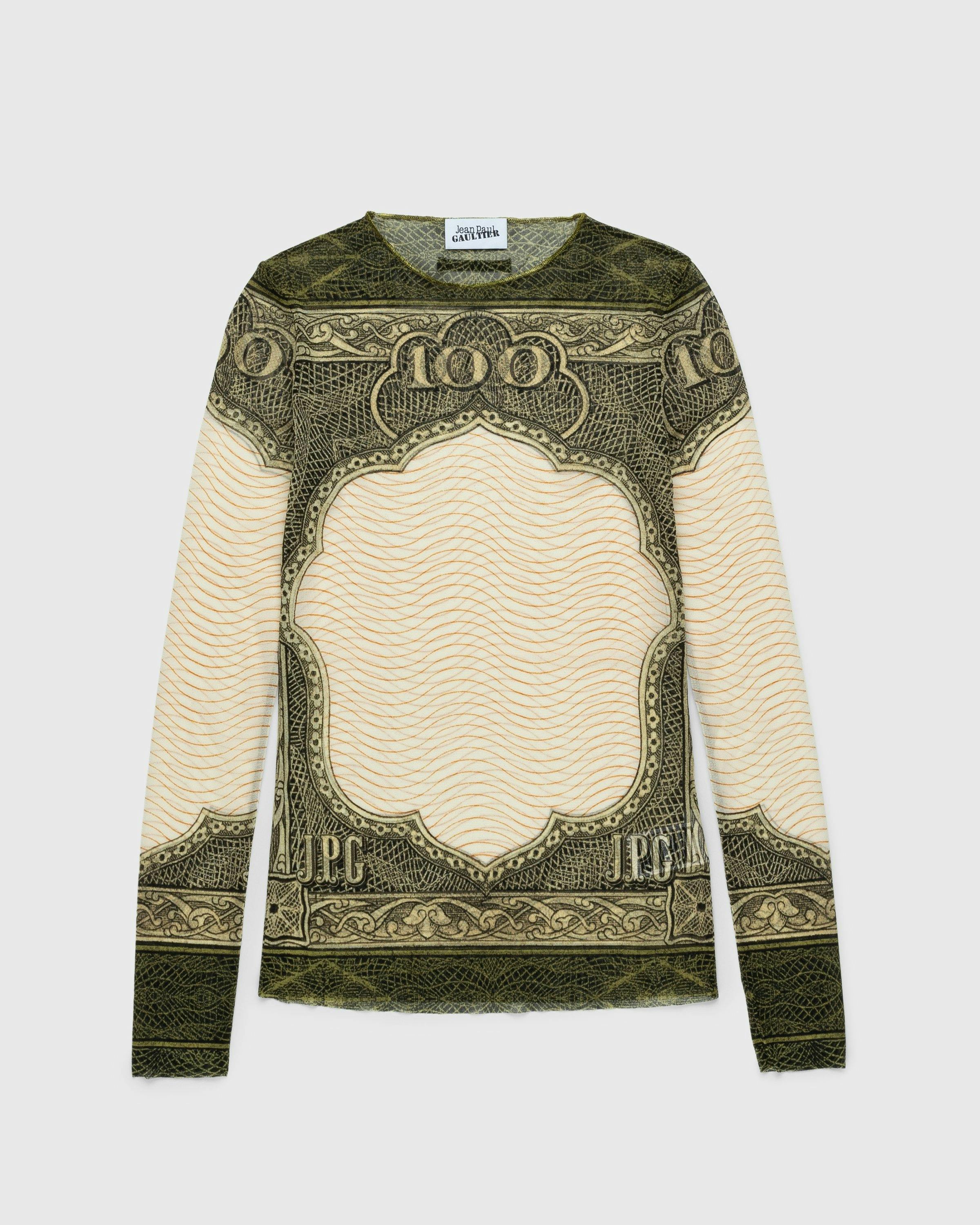 Jean Paul Gaultier - Long-Sleeve Cartouche Top Green/Ecru/Black/Orange - Clothing - Green - Image 1