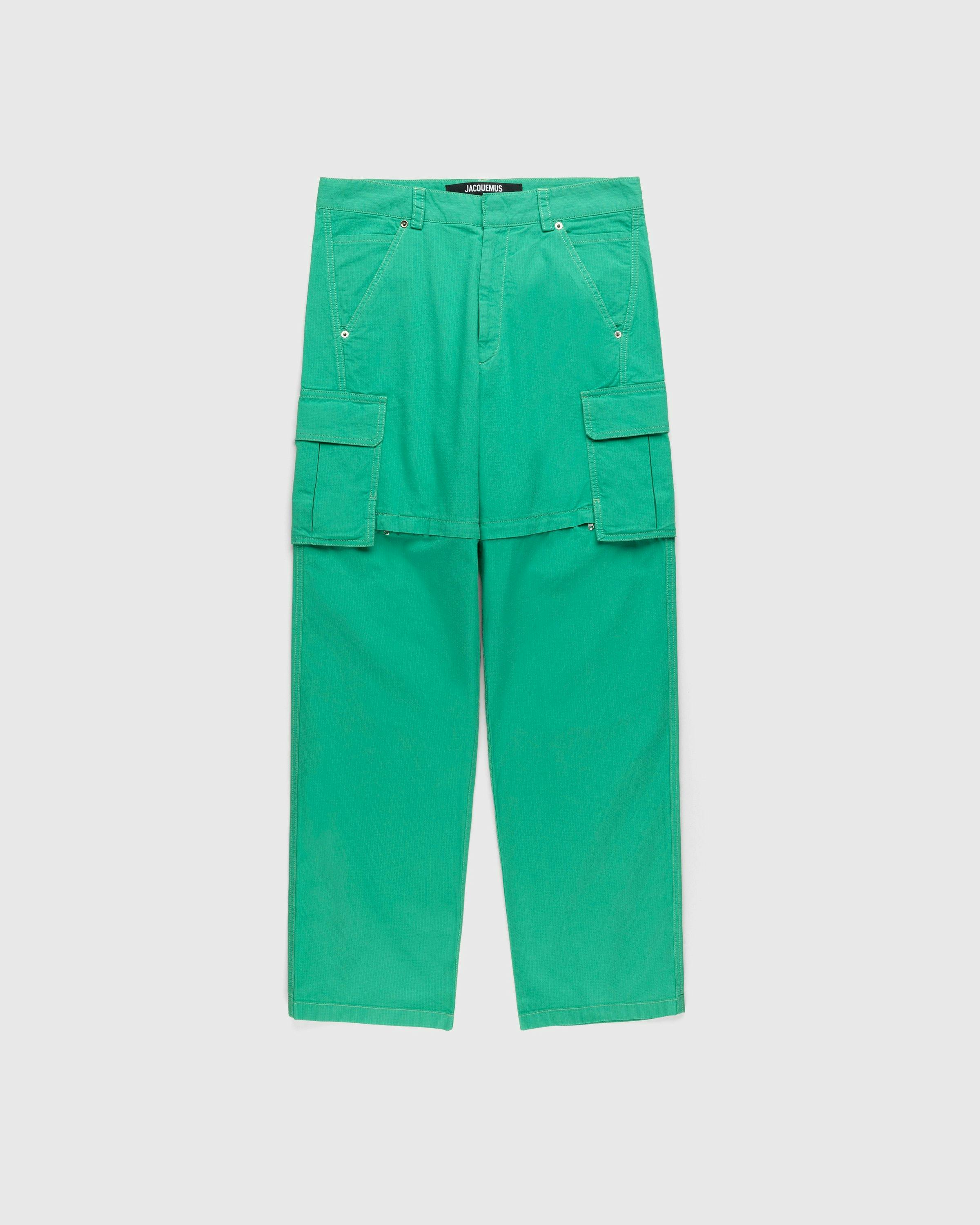 JACQUEMUS - Le Pantalon Peche Green - Clothing - Green - Image 1