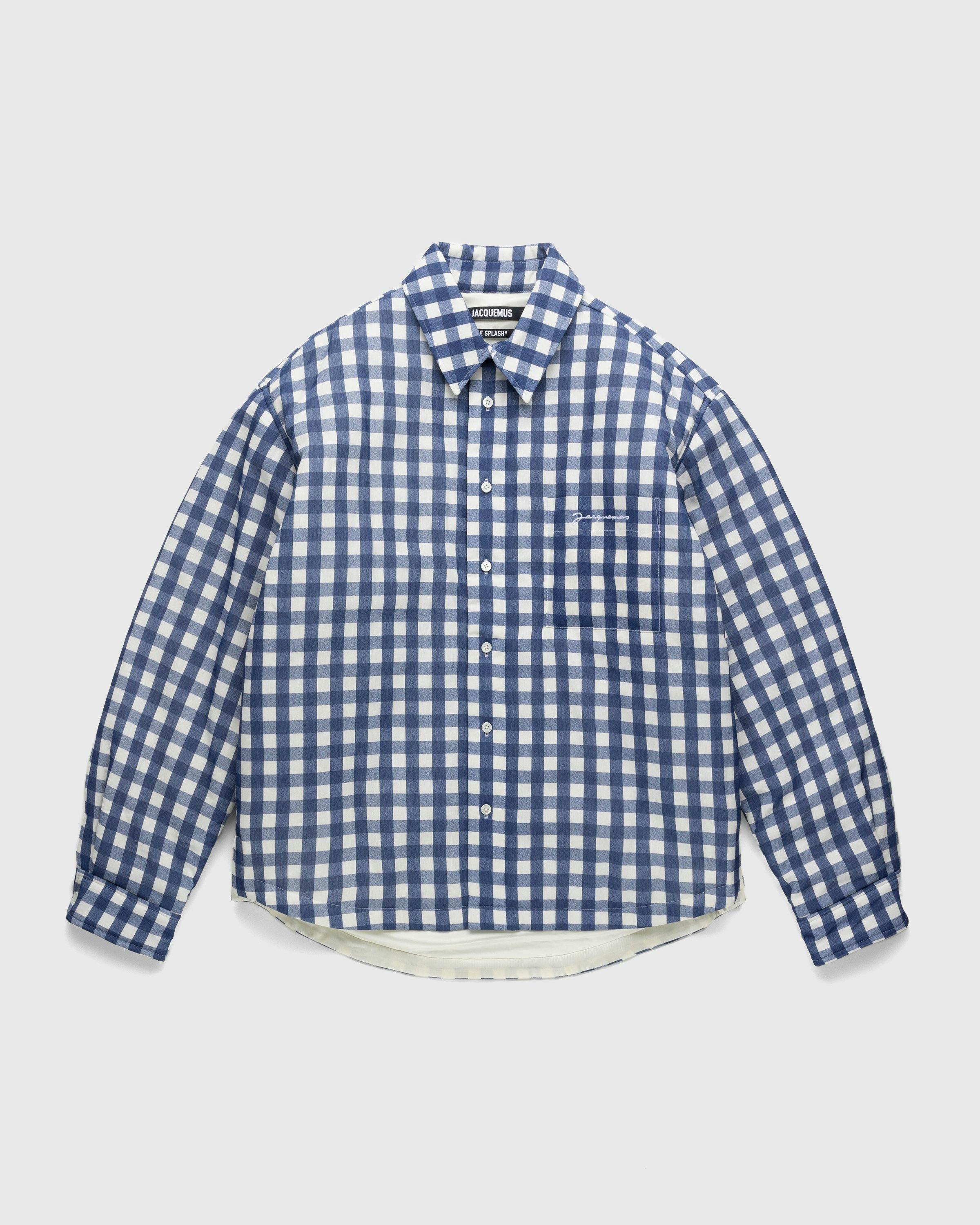 JACQUEMUS - La Chemise Boulanger Navy Checks - Clothing - Blue - Image 1