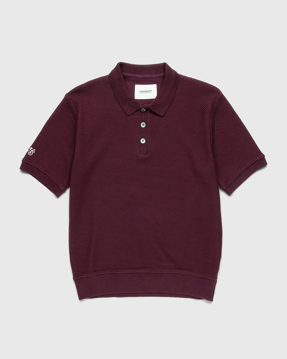 Highsnobiety - Knit Short-Sleeve Polo Bordeaux - Clothing - Brown - Image 1