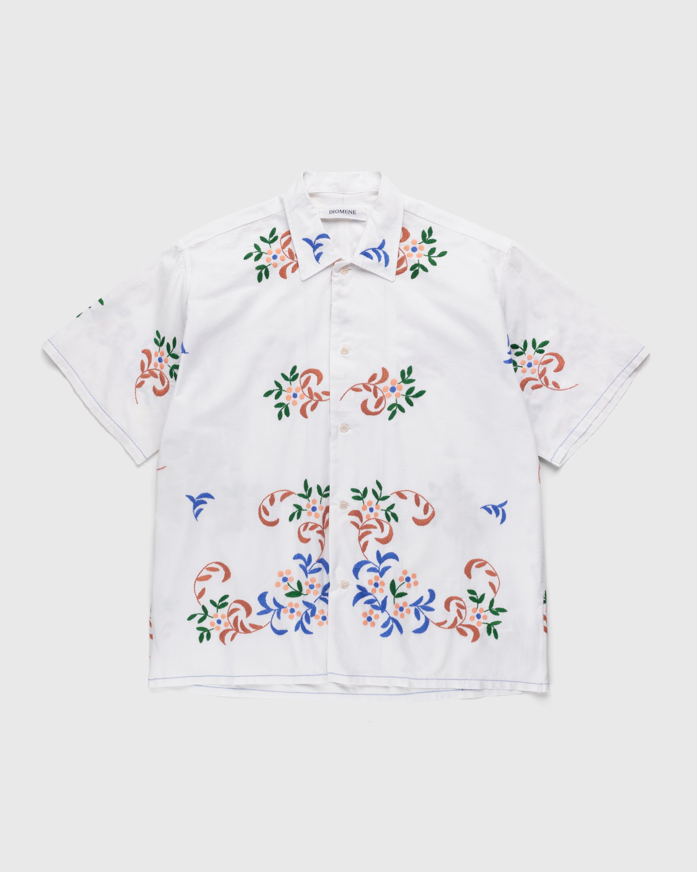Diomene by Damir Doma - Embroidered Vacation Shirt White/Blue - Clothing - White - Image 1