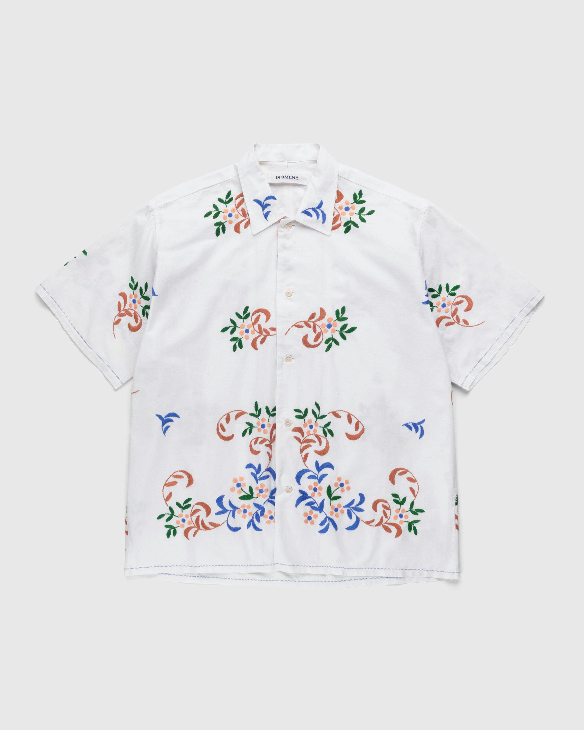 Diomene by Damir Doma - Embroidered Vacation Shirt White/Blue - Clothing - White - Image 1