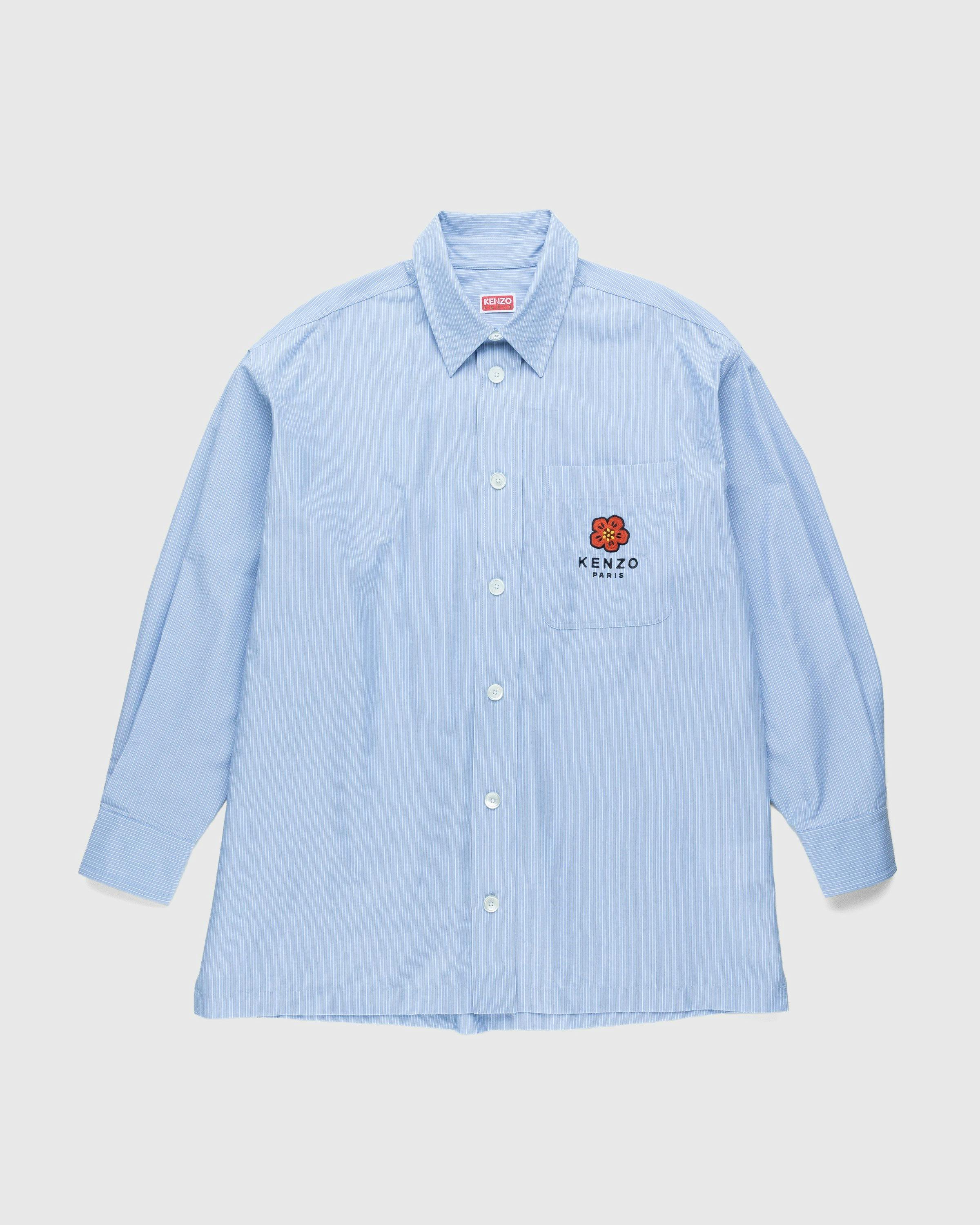 Kenzo - Boke Flower Crest Overshirt Sky Blue - Clothing - Blue - Image 1