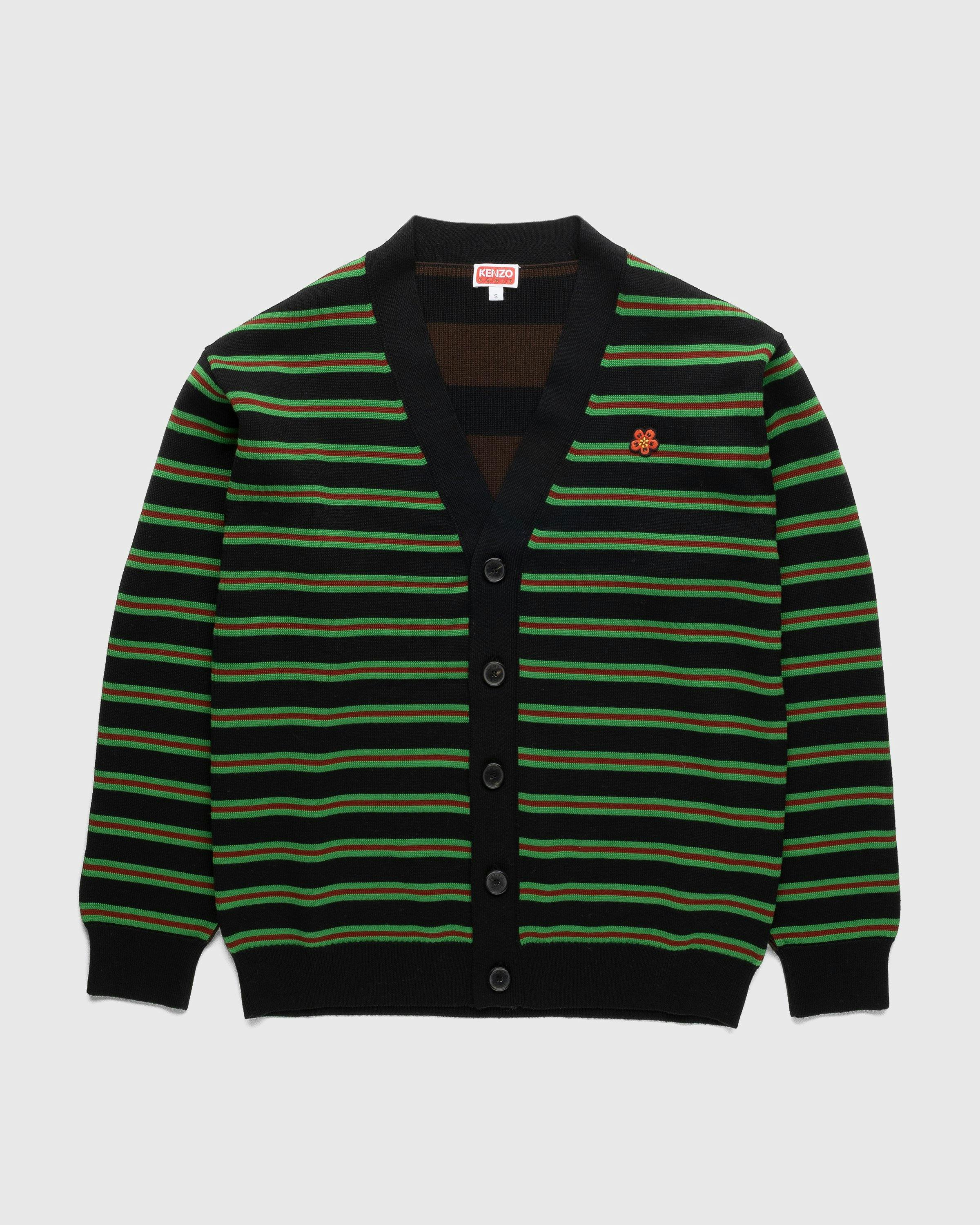 Kenzo - Striped Wool Cardigan Black - Clothing - Black - Image 1