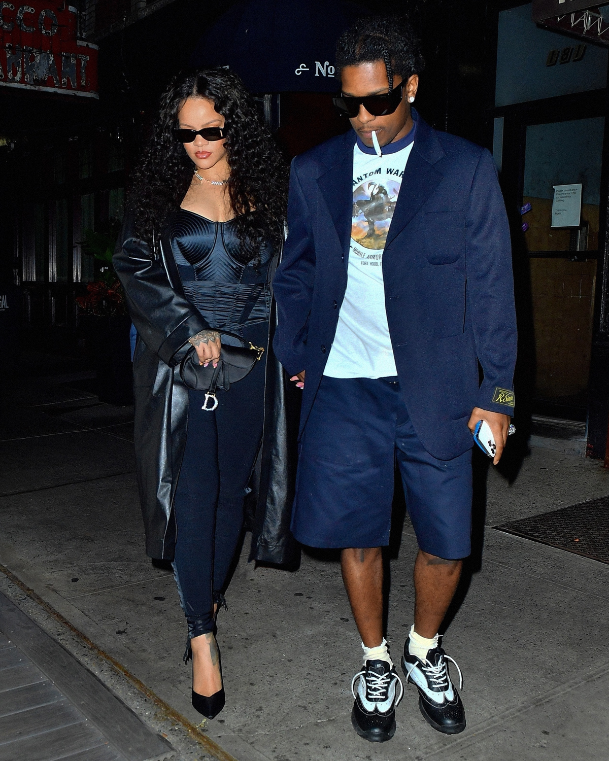 A$AP Rocky & Rihanna are seen walking to dinner