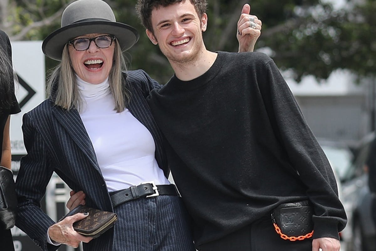 Diane Keaton & Son Duke Twinning in Louis Vuitton Outfits