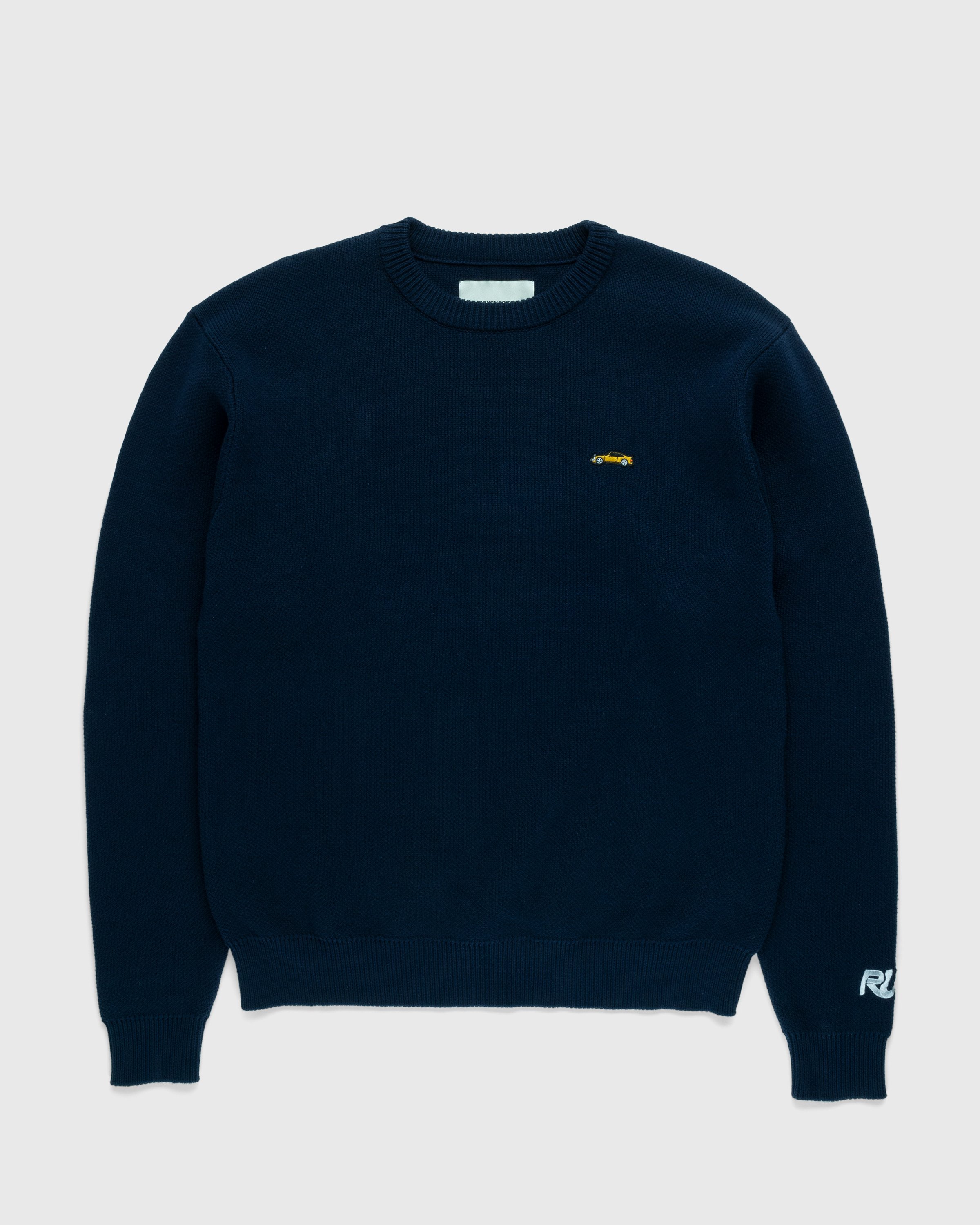 RUF x Highsnobiety - Knitted Crewneck Sweater Navy - Clothing - Blue - Image 1