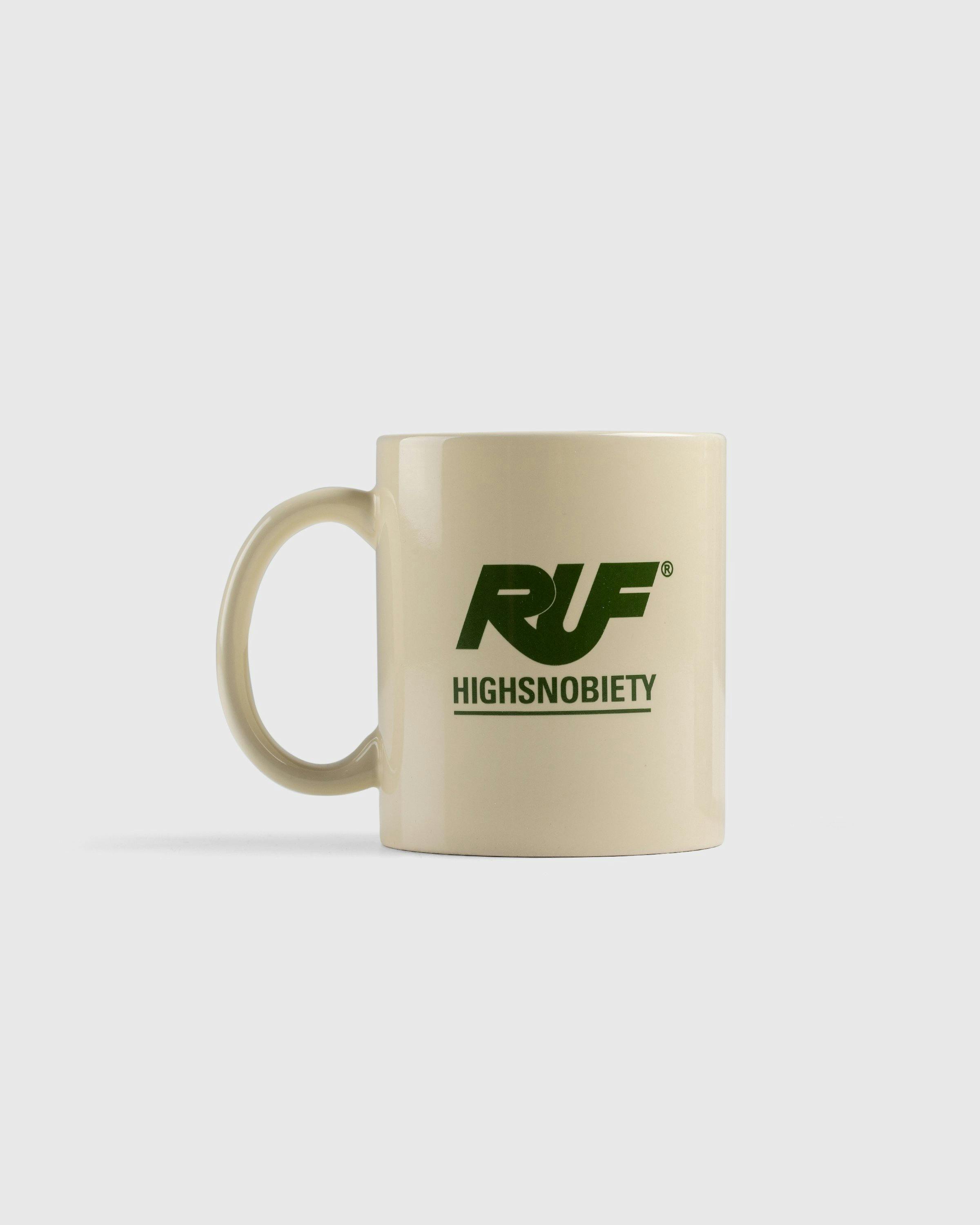 RUF x Highsnobiety - Logo Coffee Mug Cream - Lifestyle - White - Image 1