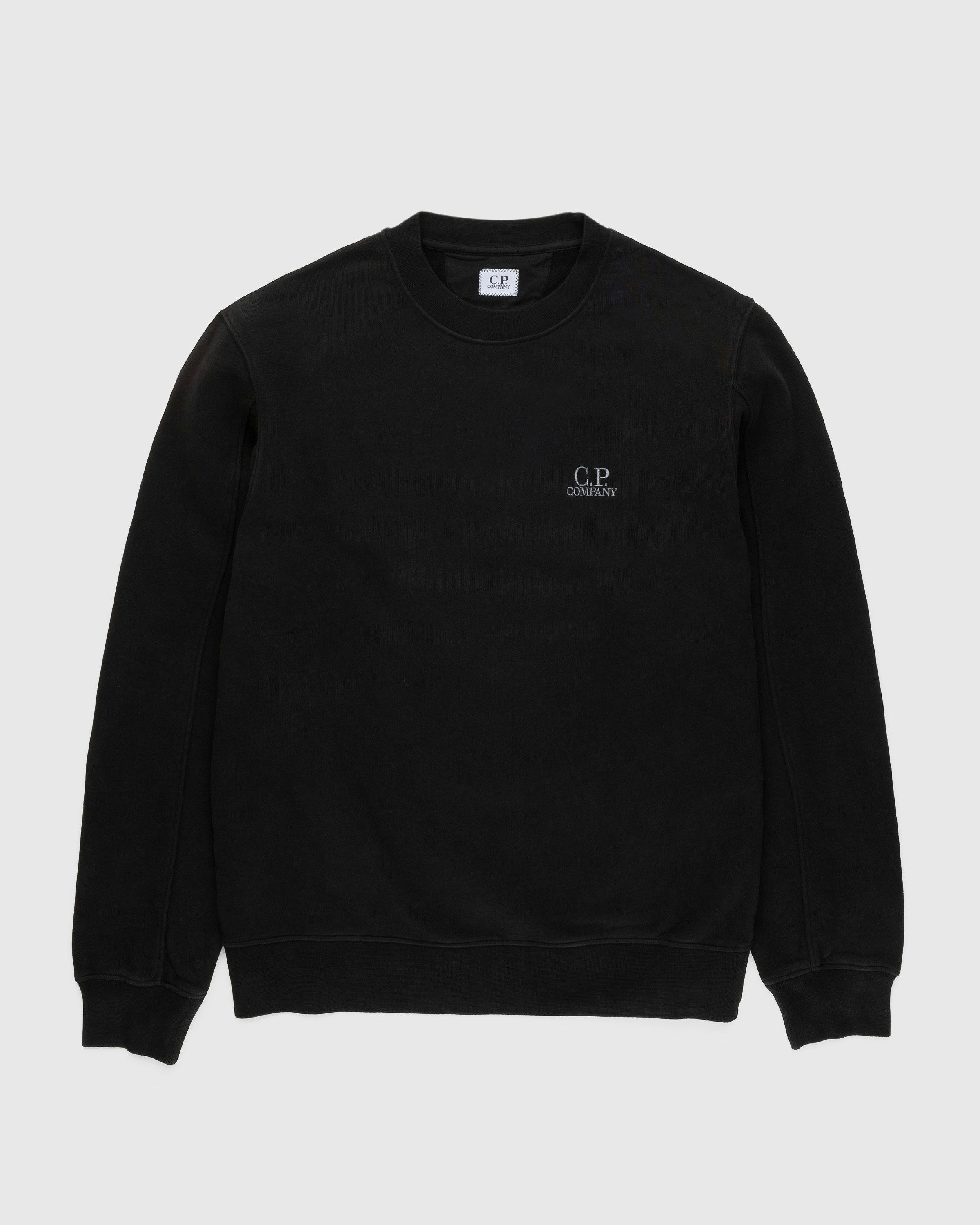 C.P. Company - Diagonal Raised Fleece Crewneck Sweatshirt Black - Clothing - Black - Image 1