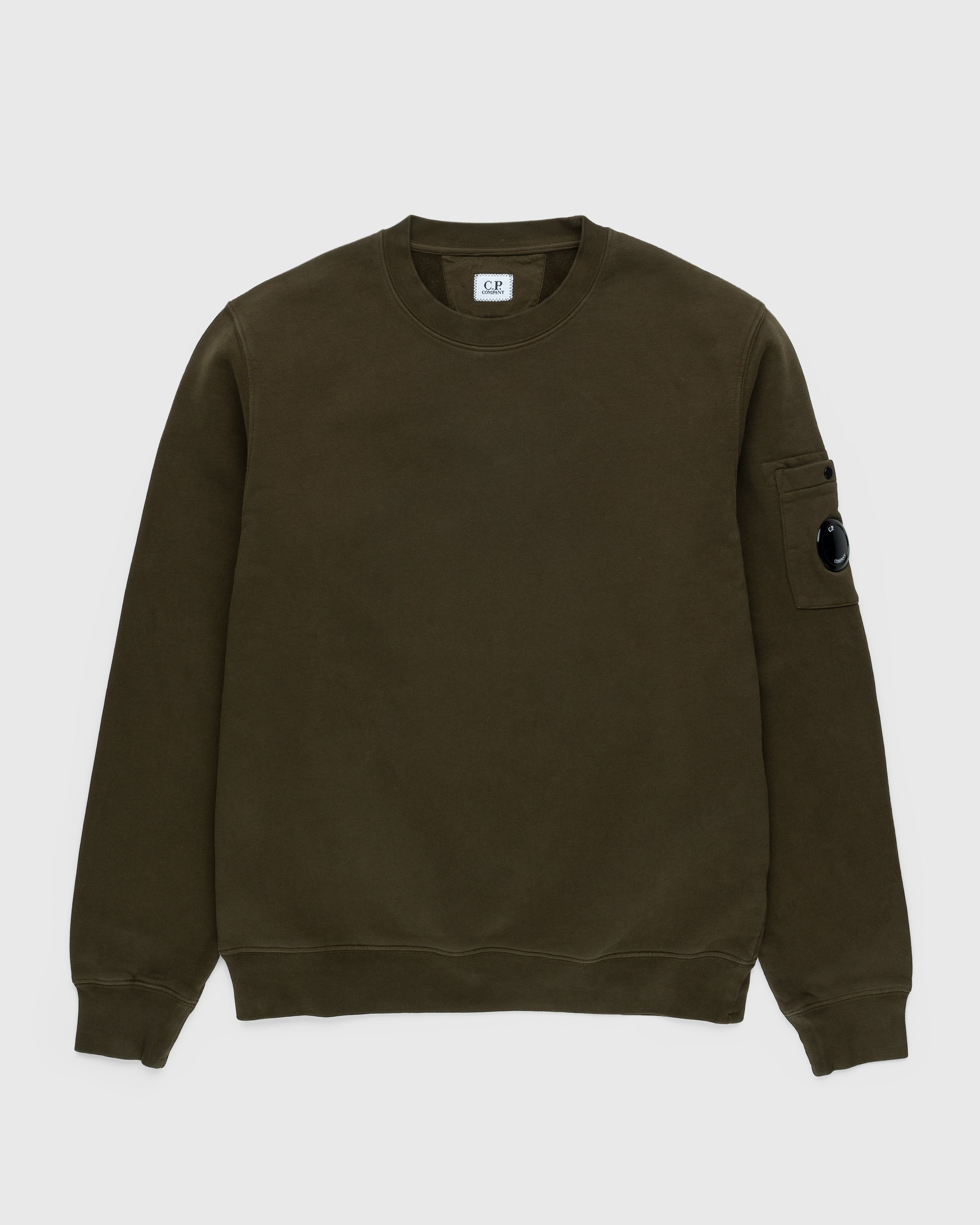 C.P. Company - Diagonal Raised Fleece Crewneck Sweatshirt Ivy Green - Clothing - Green - Image 1