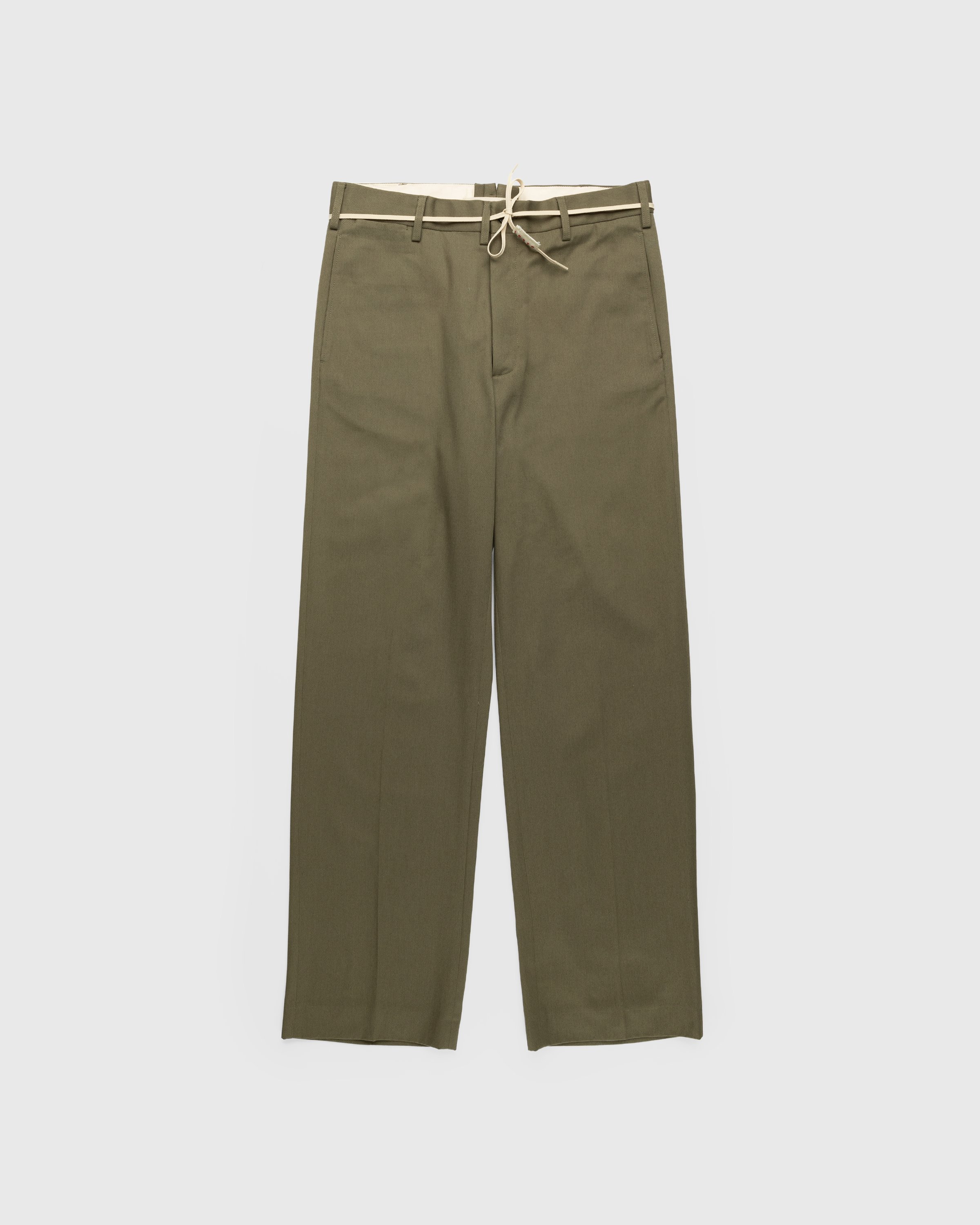 Marni - Gabardine Cotton Cropped Trousers Stone Green - Clothing - Green - Image 1