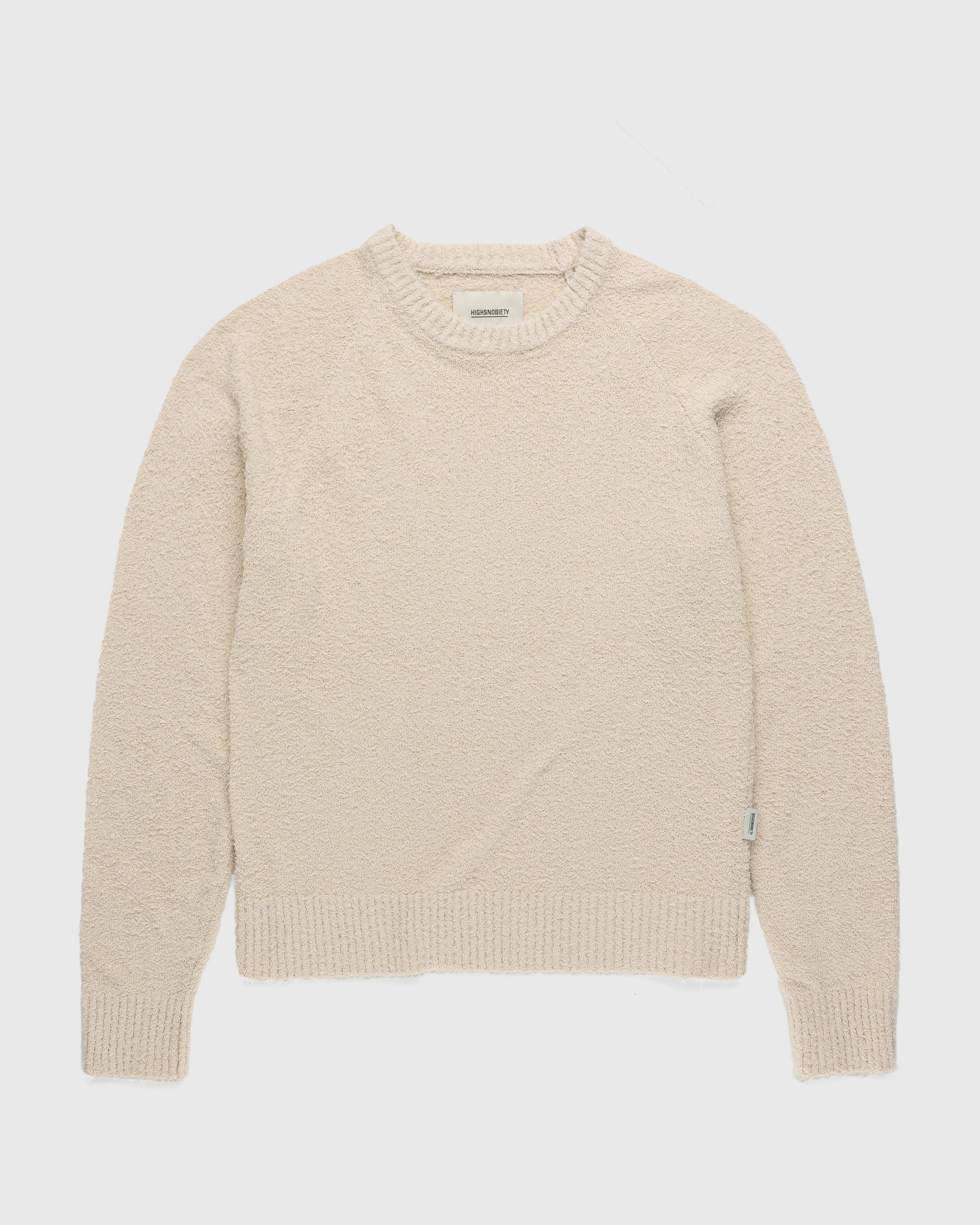 Highsnobiety - Raglan Crewneck Sweater Beige - Clothing - Beige - Image 1