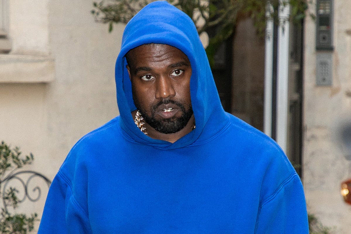 kanye west blue hoodie