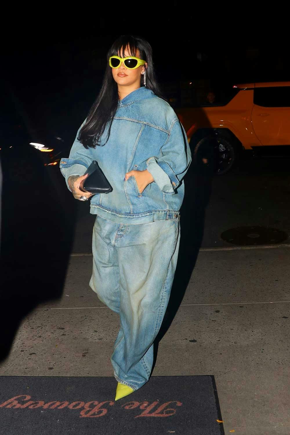 Wore Giant Balenciaga Denim Outfit During NYFW 2022