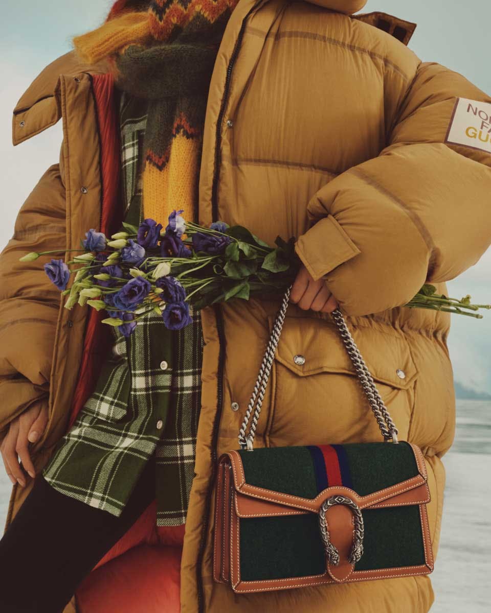 gucci the north face tnf fw21 second collection collaboration campaign drop release date info price buy nuptse release date lookbook jacket coat hat shoes list