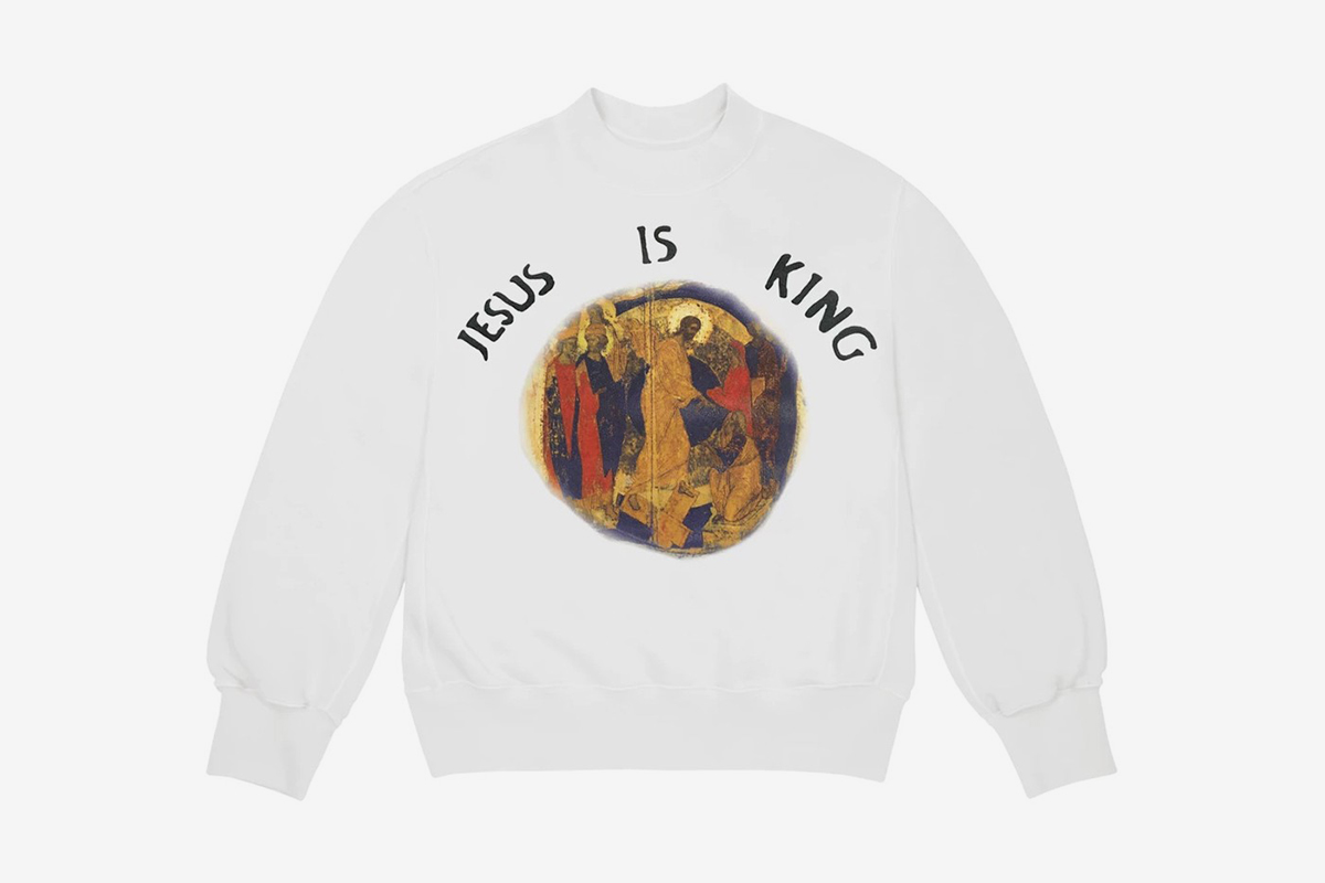 Kanye West Jesus Is King white crewneck sweatshirt