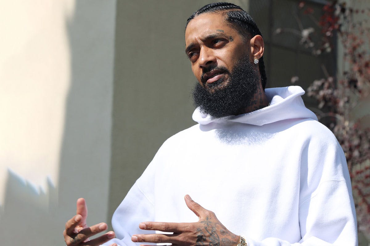 Nipsey Hussle white hoodie