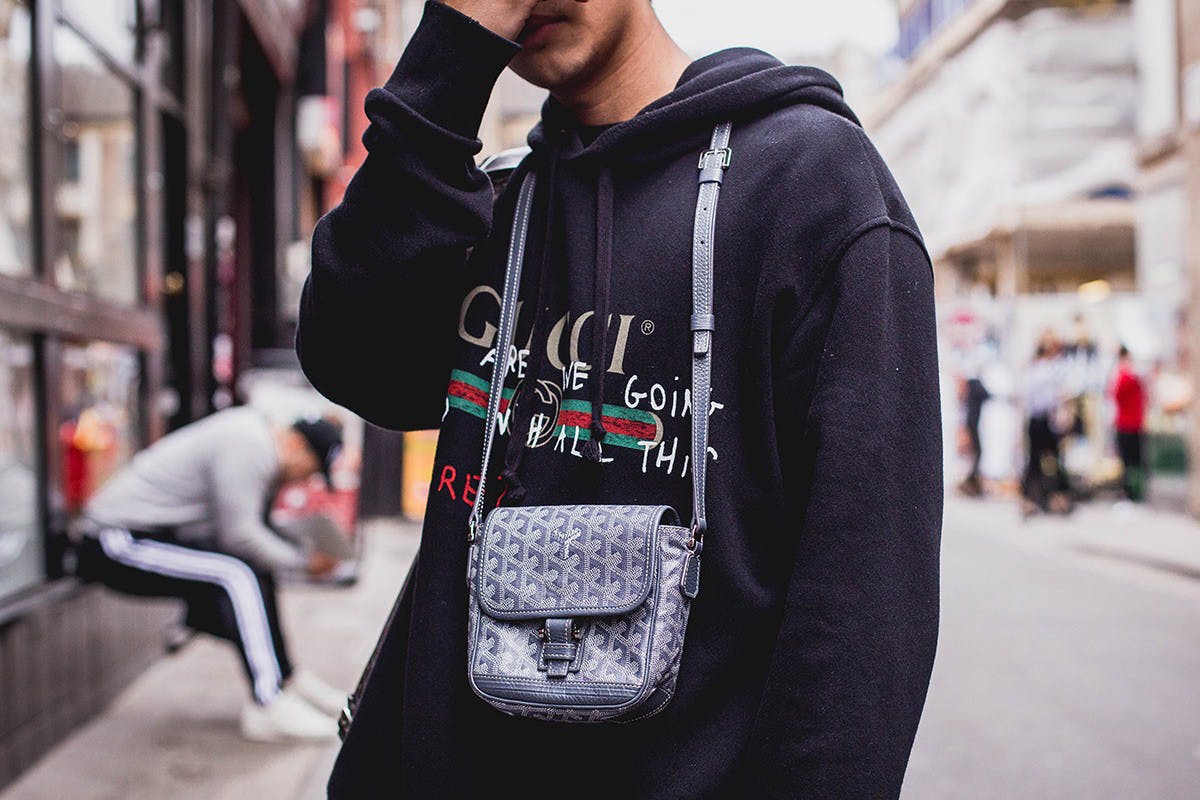 Gucci hoodie Goyard bag