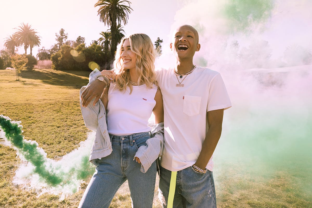 Jaden Smith and Hailey Bieber Levi's campaign