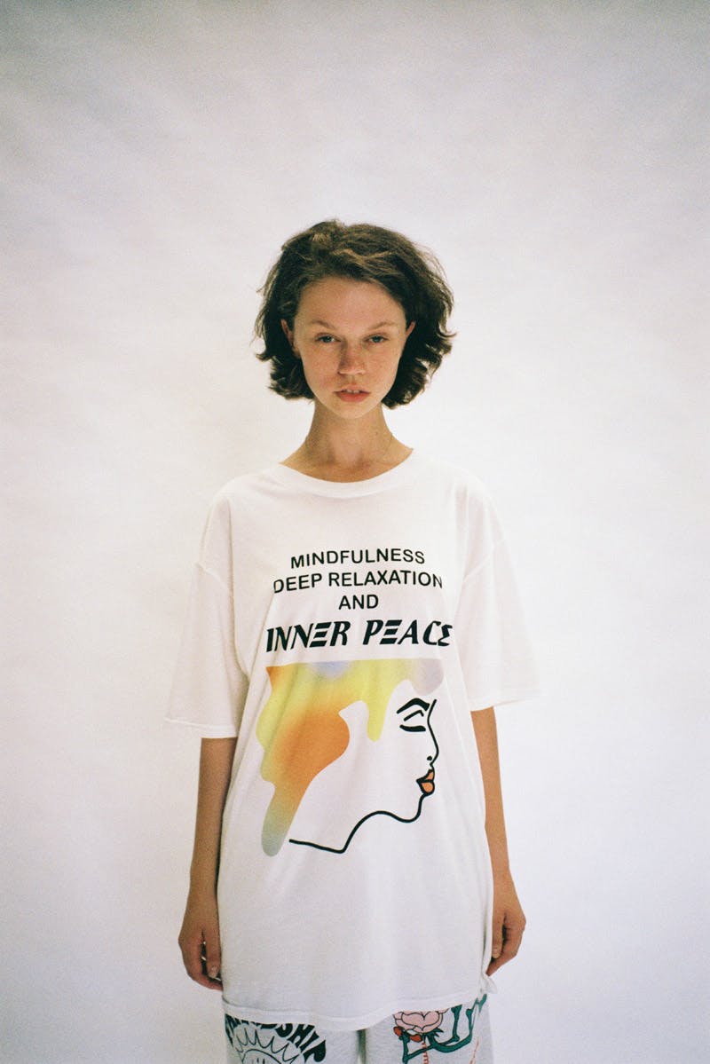 A model wears new pieces from the Jungles Jungles SS20 Collection