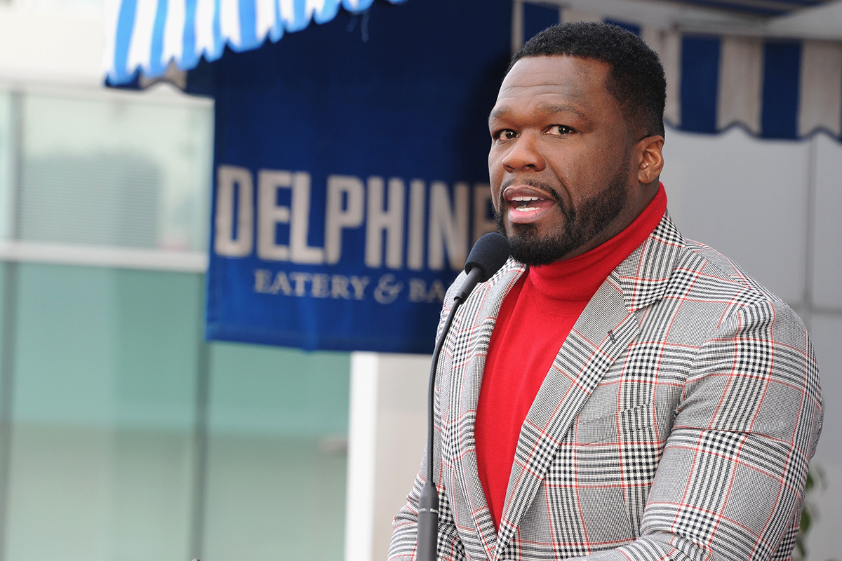 Curtis "50 Cent" Jackson attends a ceremony honoring him with a star on the Hollywood Walk of Fame