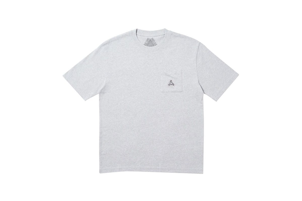 Palace 2019 Autumn T Shirt Pocket grey marl