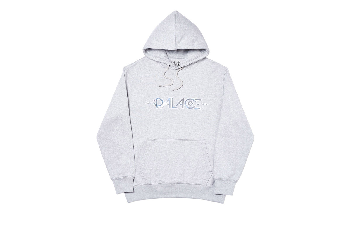 Palace 2019 Autumn Hood Obsisson Grey Marl Front