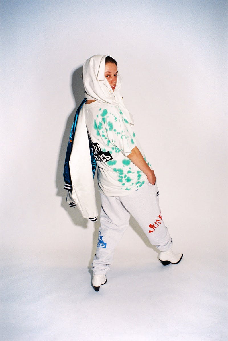 A model wears new pieces from the Jungles Jungles SS20 Collection