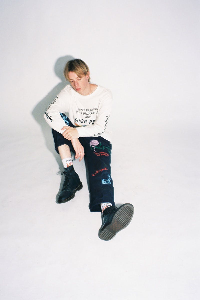 A model wears new pieces from the Jungles Jungles SS20 Collection