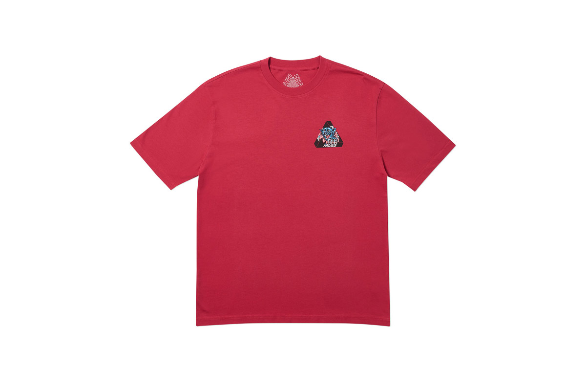 Palace 2019 Autumn T Shirt Ripped dark red front