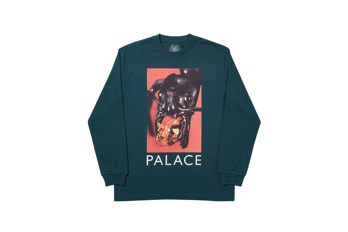 Palace 2019 Autumn Longsleeve T Shirt Bug Munch green 1369 ADJUSTED