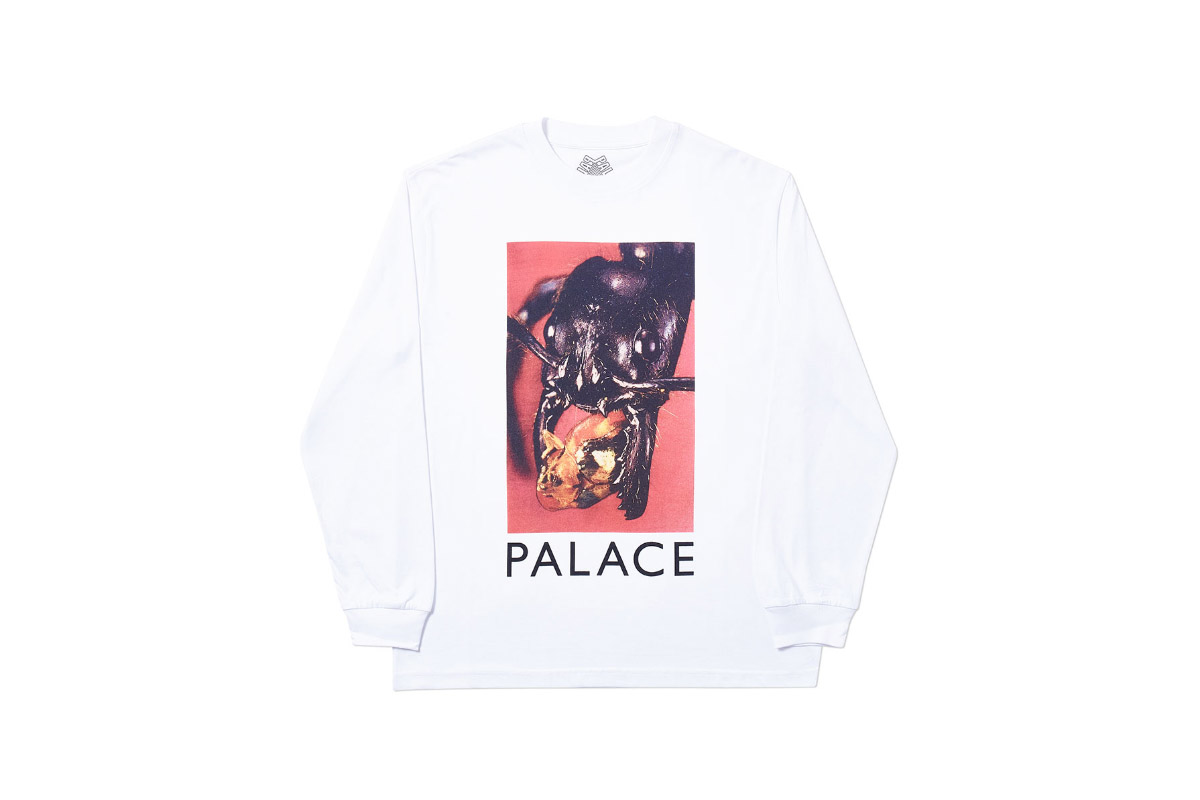 Palace 2019 Autumn Longsleeve T Shirt Bug Munch white 1365 ADJUSTED