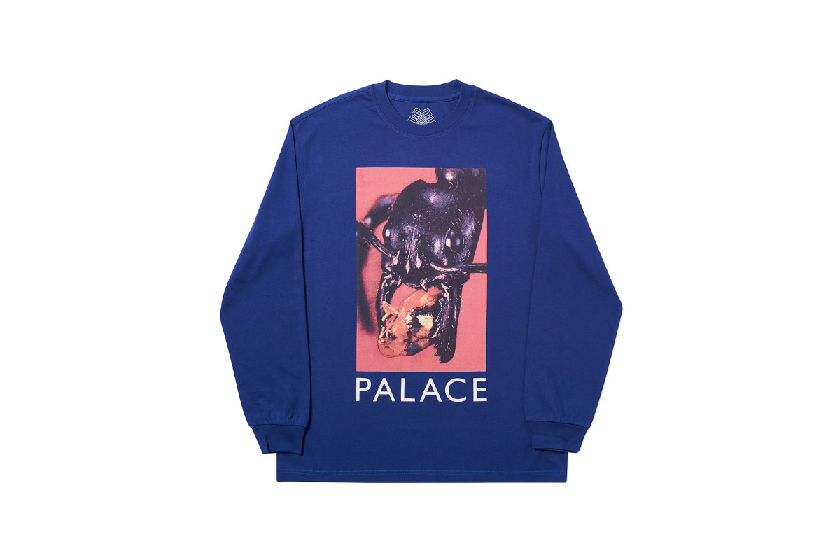 Palace 2019 Autumn Longsleeve T Shirt Bug Munch blue 1364 ADJUSTED