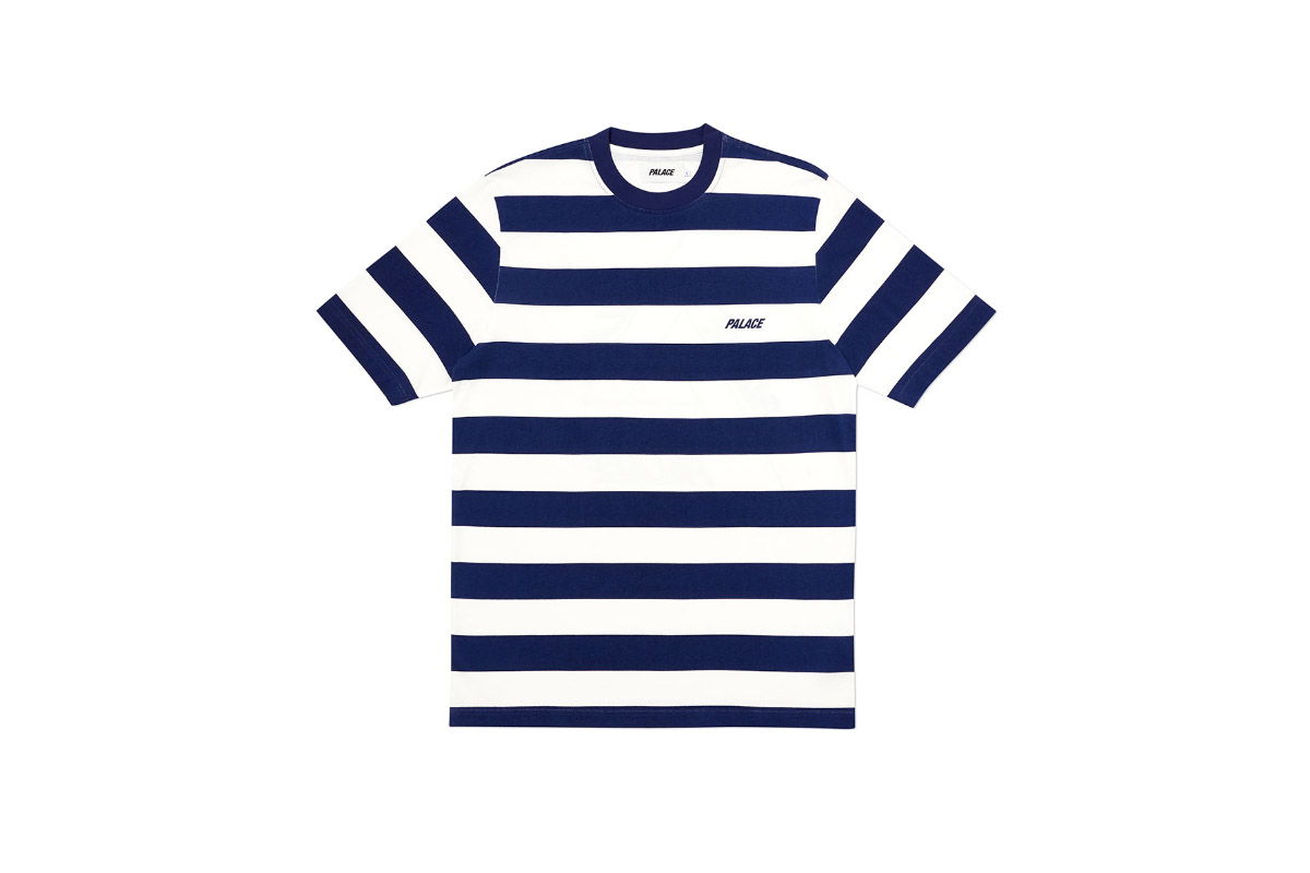 Palace 2019 Autumn T Shirt Heavy Stripe navy front