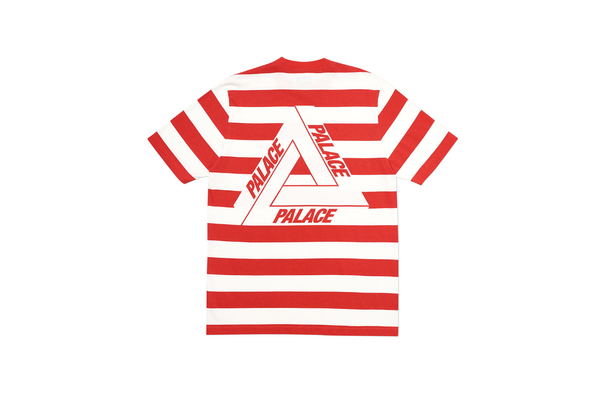 Palace 2019 Autumn T Shirt Heavy Stripe red back