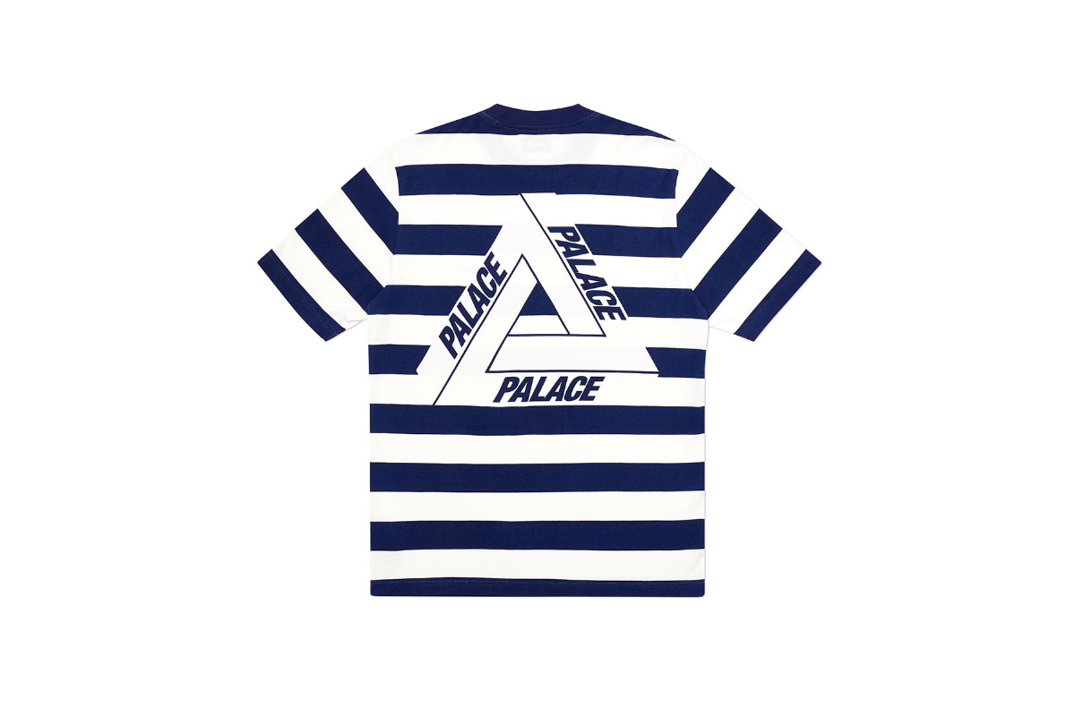 Palace 2019 Autumn T Shirt Heavy Stripe navy back