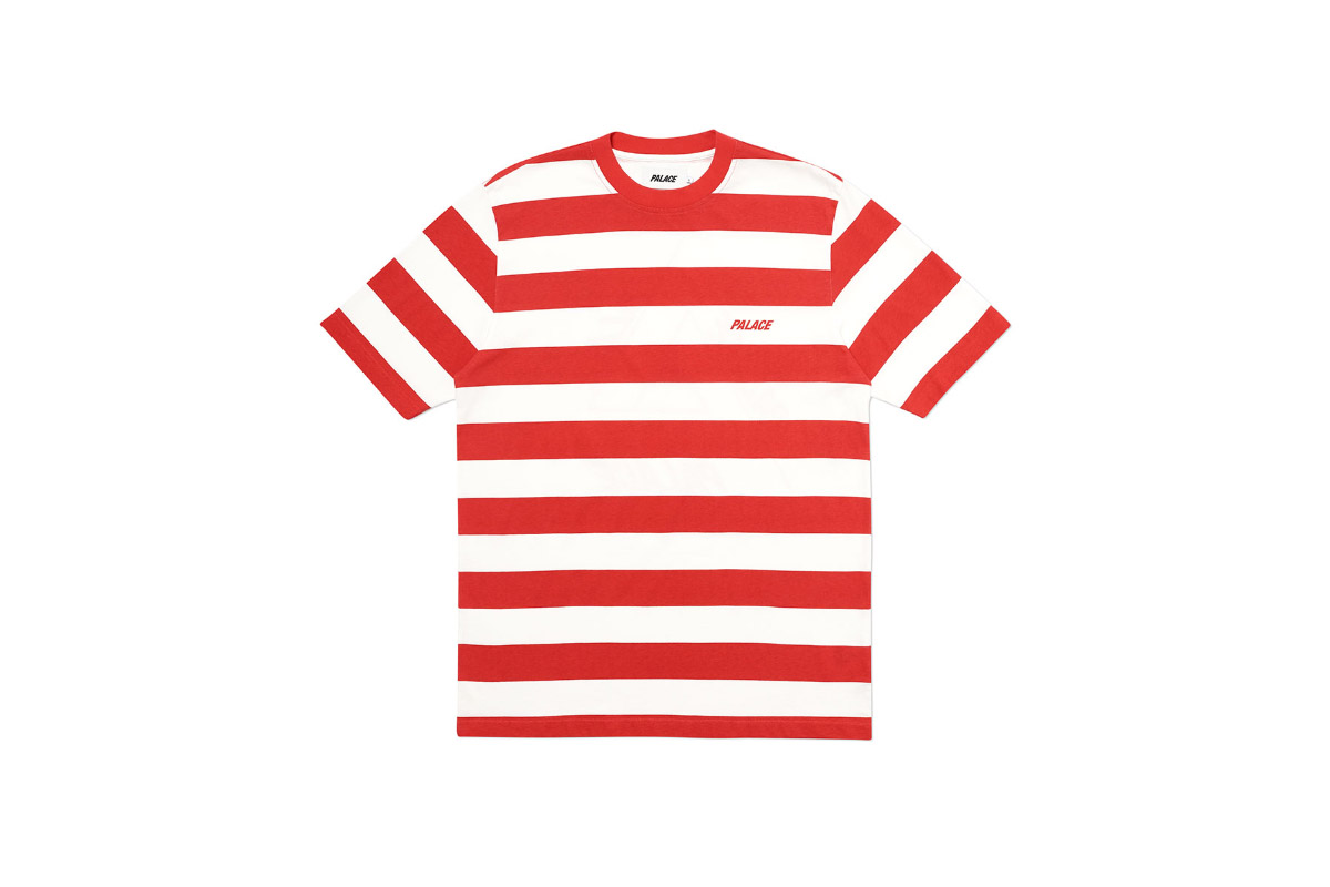 Palace 2019 Autumn T Shirt Heavy Stripe red front