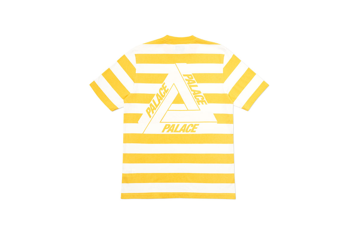 Palace 2019 Autumn T Shirt Heavy Stripe yellow back