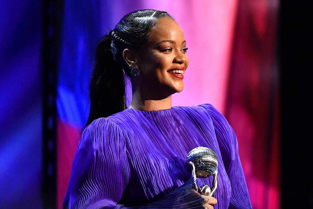 Rihanna purple dress