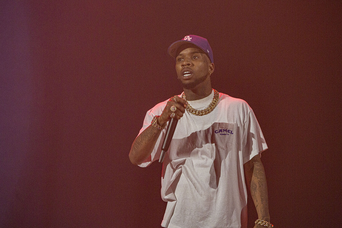 Tory Lanez performs on stage at Viejas Arena