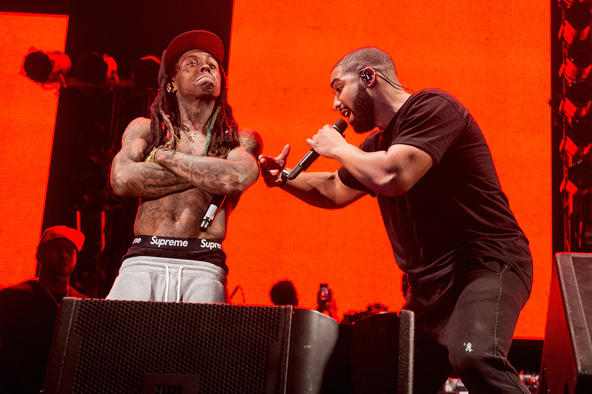 Lil Wayne and Drake perform during Lil Weezyana Festival
