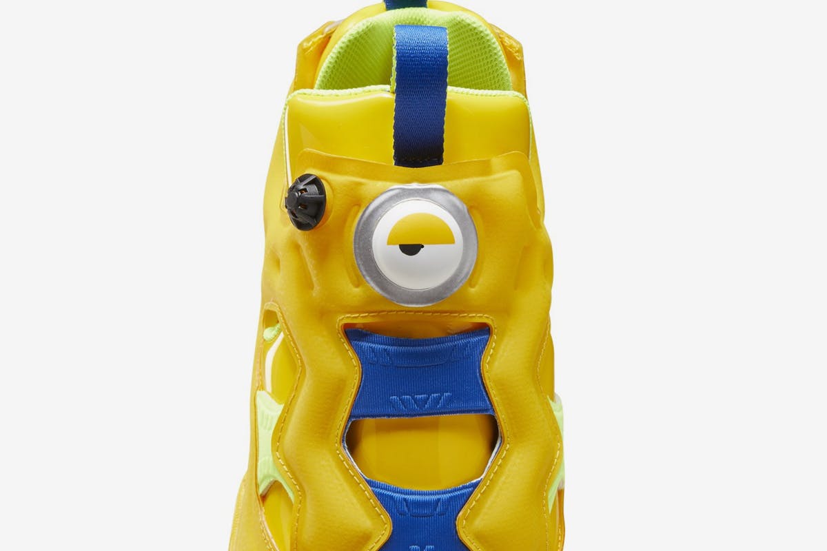 Yellow and blue Minion-themed Reebok Instapump Fury OG