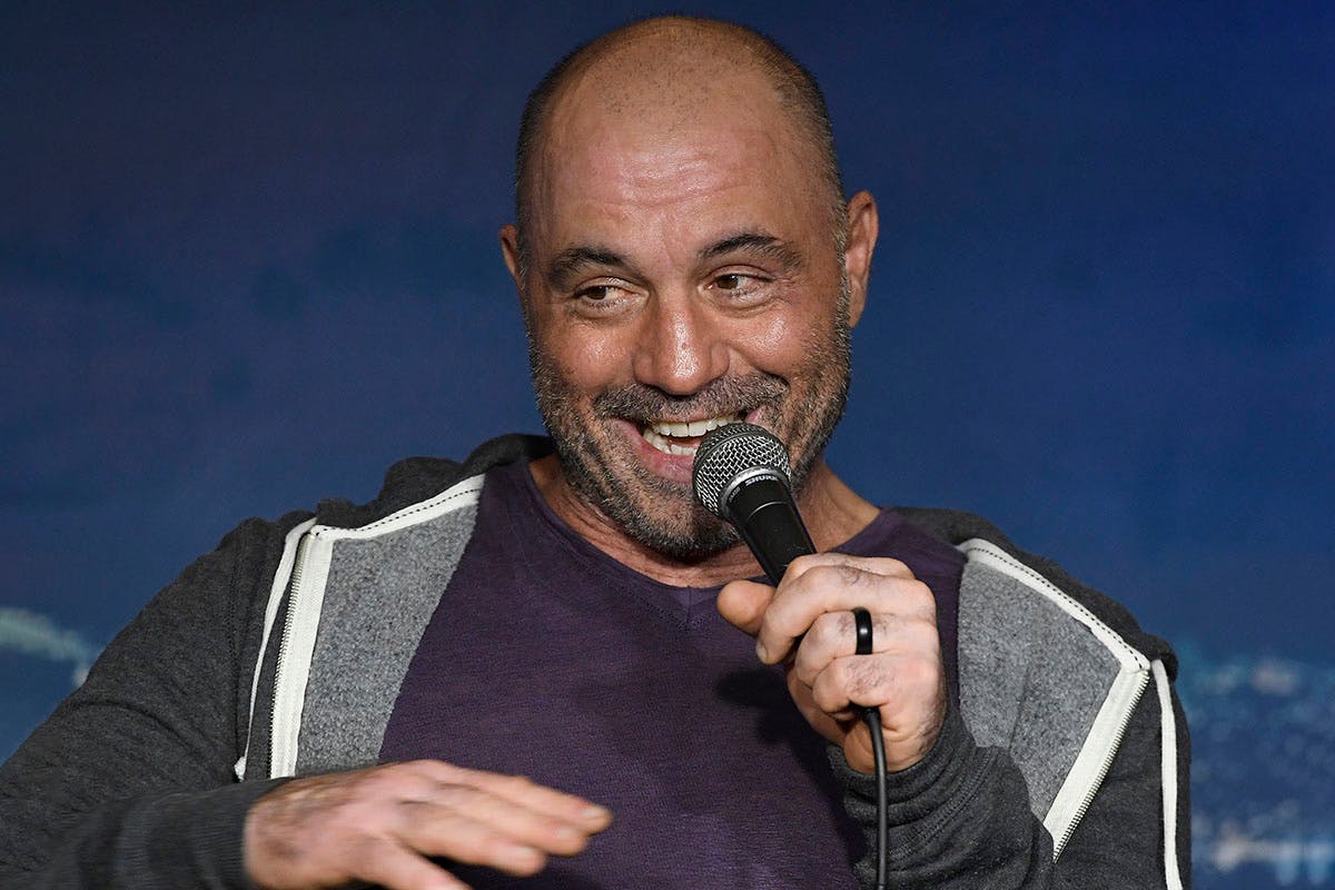 Comedian Joe Rogan performs during his appearance at The Ice House Comedy Clu