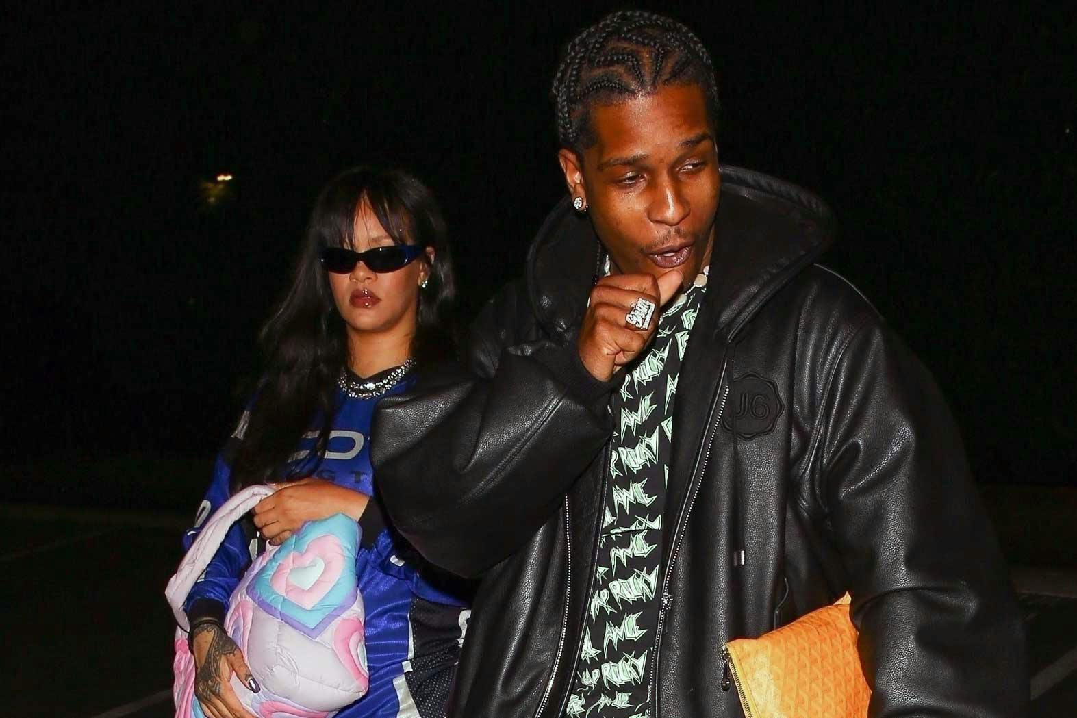 Rihanna & A$AP Rocky Matched ERL Outfits at LA Music Studio