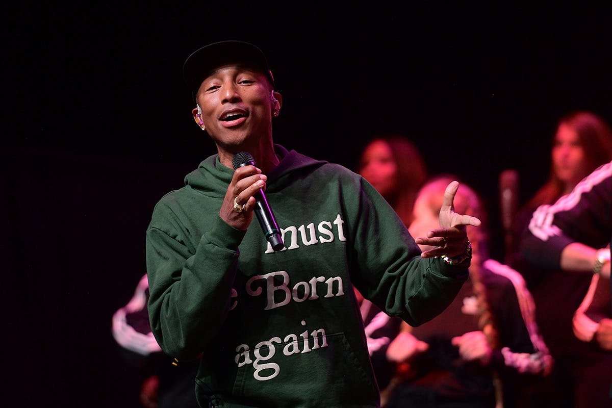 Pharrell Williams performs onstage during Soundcheck: A Netflix Film and Series Music Showcase