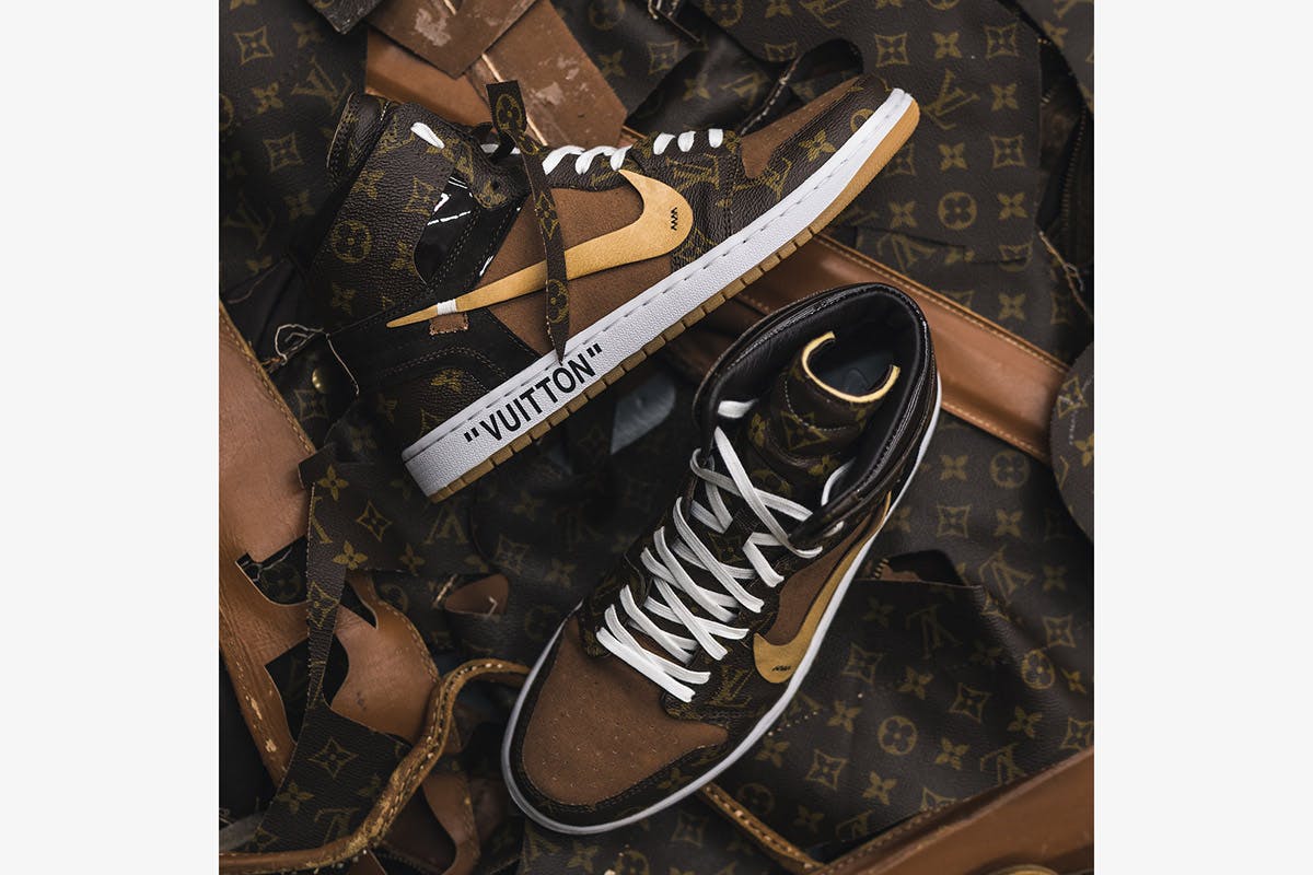 Off-Louis LV Design on Nike Air Jordan 1 High